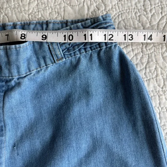 Levi’s 1970s Rare Orange Tab Vintage High Rise Flare Blue Braided Belt Jeans